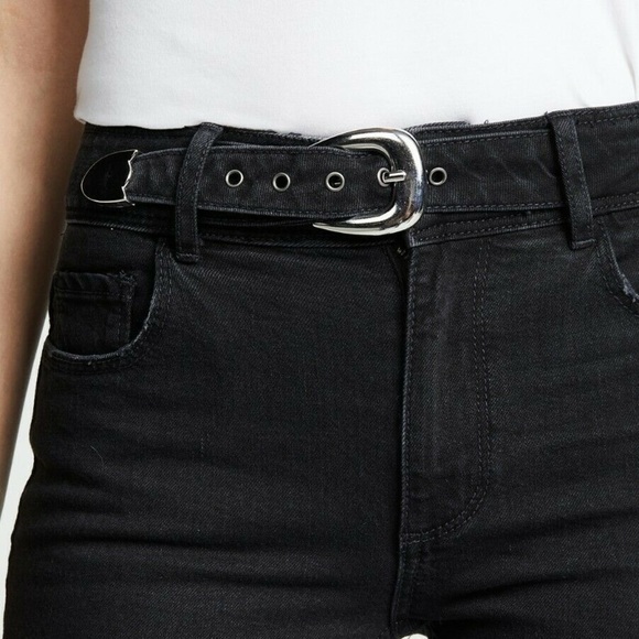 Paige HOXTON RIOT HIGH-RISE BELTED SKINNY ANKLE PEG JEANS - size 24/00 - Picture 3 of 12